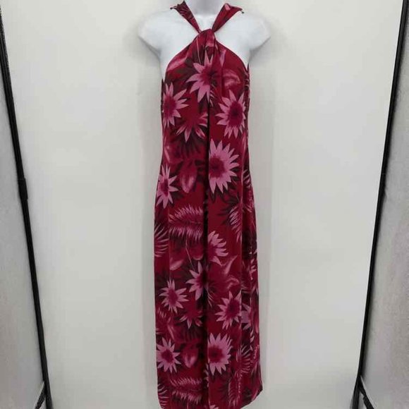 Spenser Jeremy Dresses & Skirts - Spenser Jeremy Red & Pink Flower 100% Silk Maxi Dress Size 8